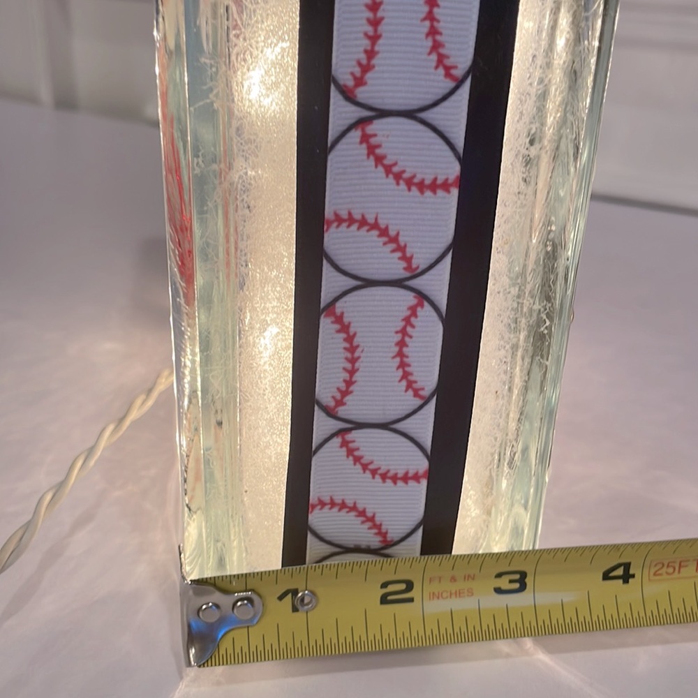 Baseball ⚾️ Glass Block Lighted Decor - Picture 5 of 9